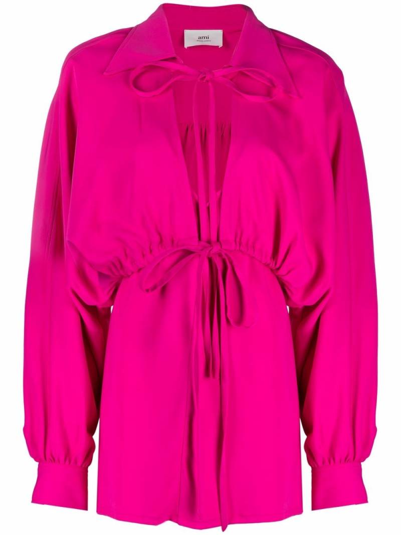 AMI Paris bow-detail long-sleeve dress - Pink von AMI Paris