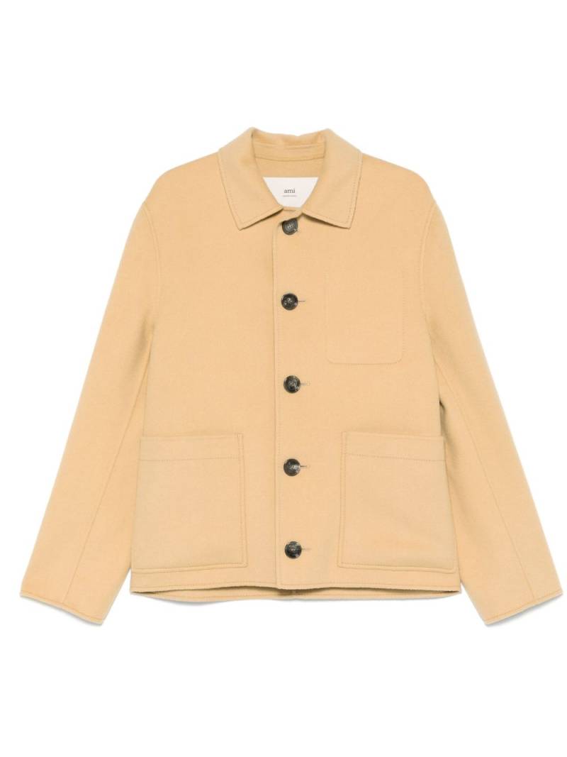 AMI Paris brushed shirt jacket - Neutrals von AMI Paris