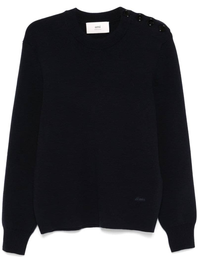 AMI Paris button-detail sweater - Blue von AMI Paris