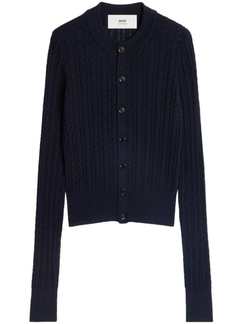 AMI Paris cable-knit wool cardigan - Blue von AMI Paris