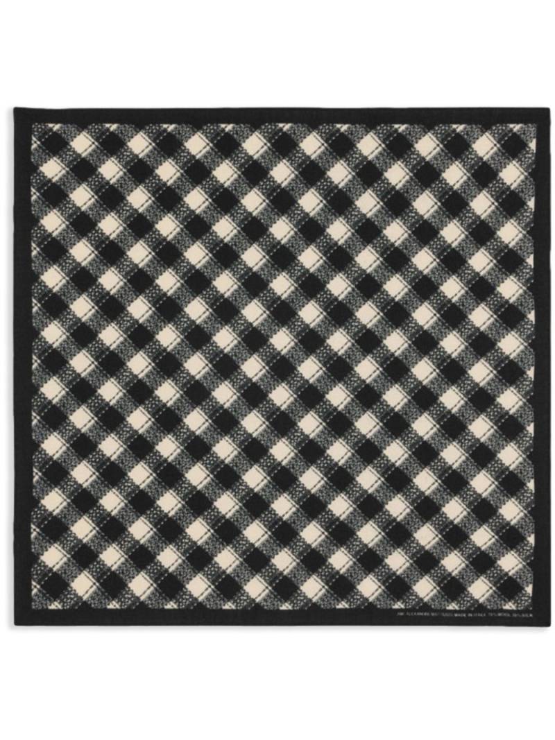 AMI Paris check wool-silk blend scarf - Black von AMI Paris