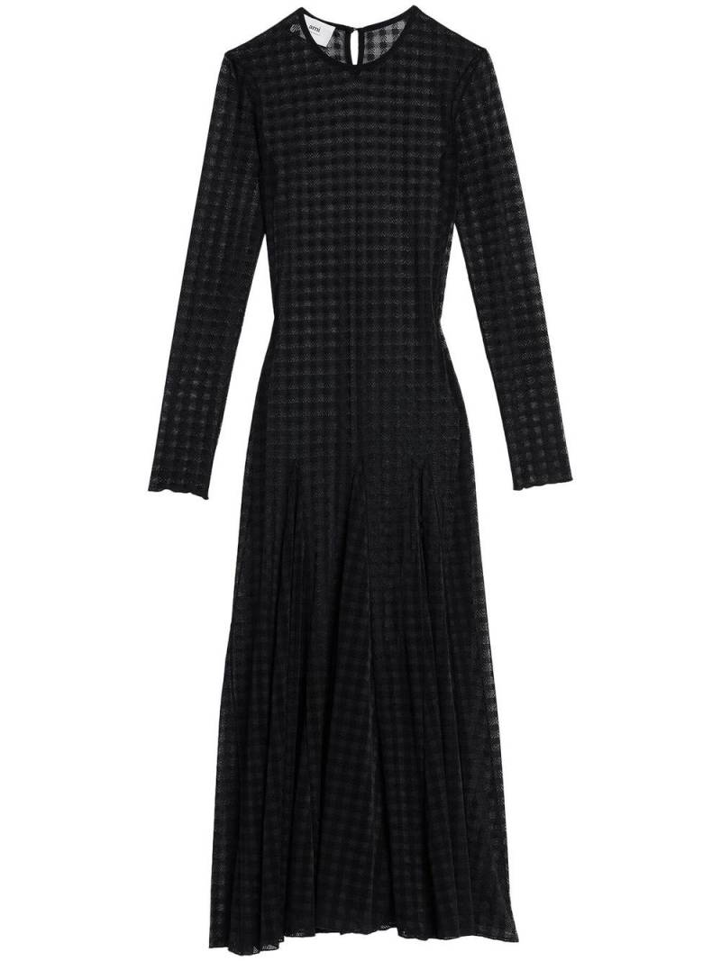 AMI Paris checked semi-sheer midi dress - Black von AMI Paris