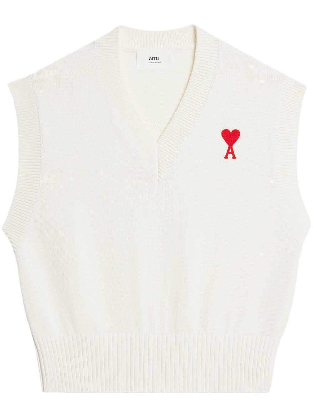 AMI Paris chest embroidered-logo knit vest - White von AMI Paris