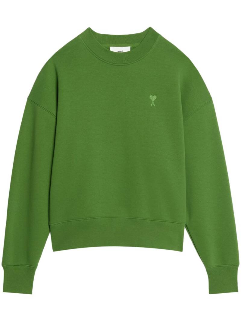 AMI Paris chest embroidered-logo sweatshirt - Green von AMI Paris