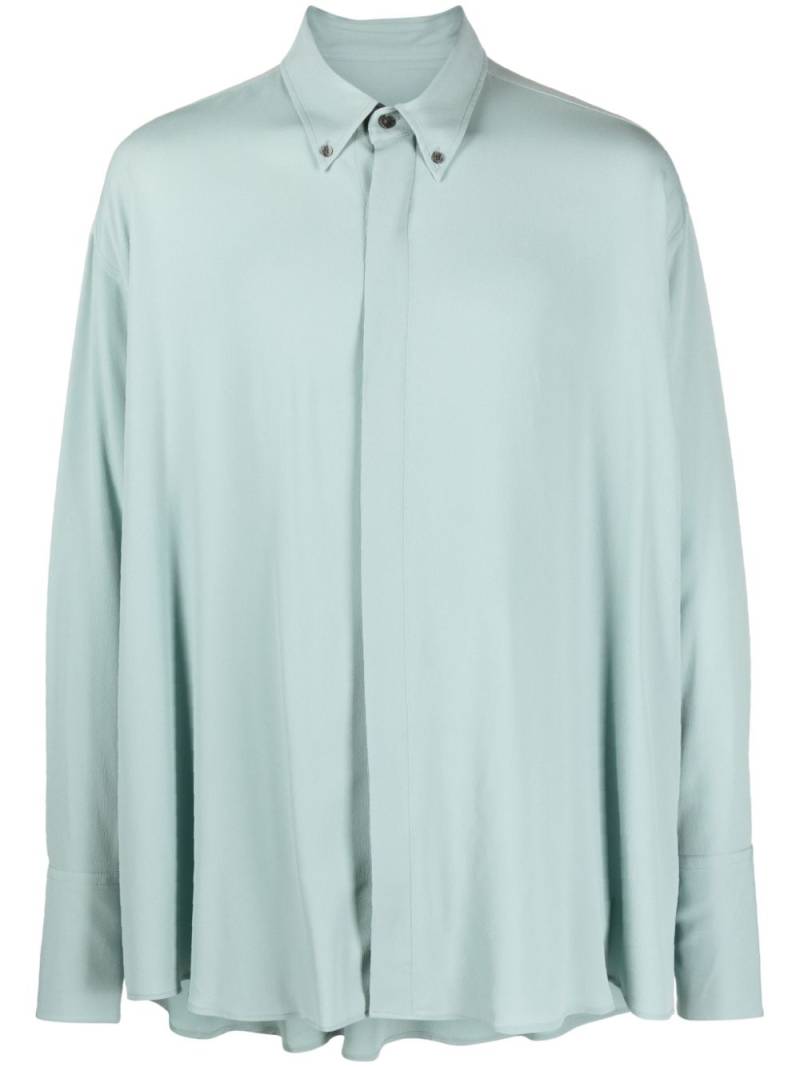 AMI Paris crepe-texture long-sleeved shirt - Blue von AMI Paris