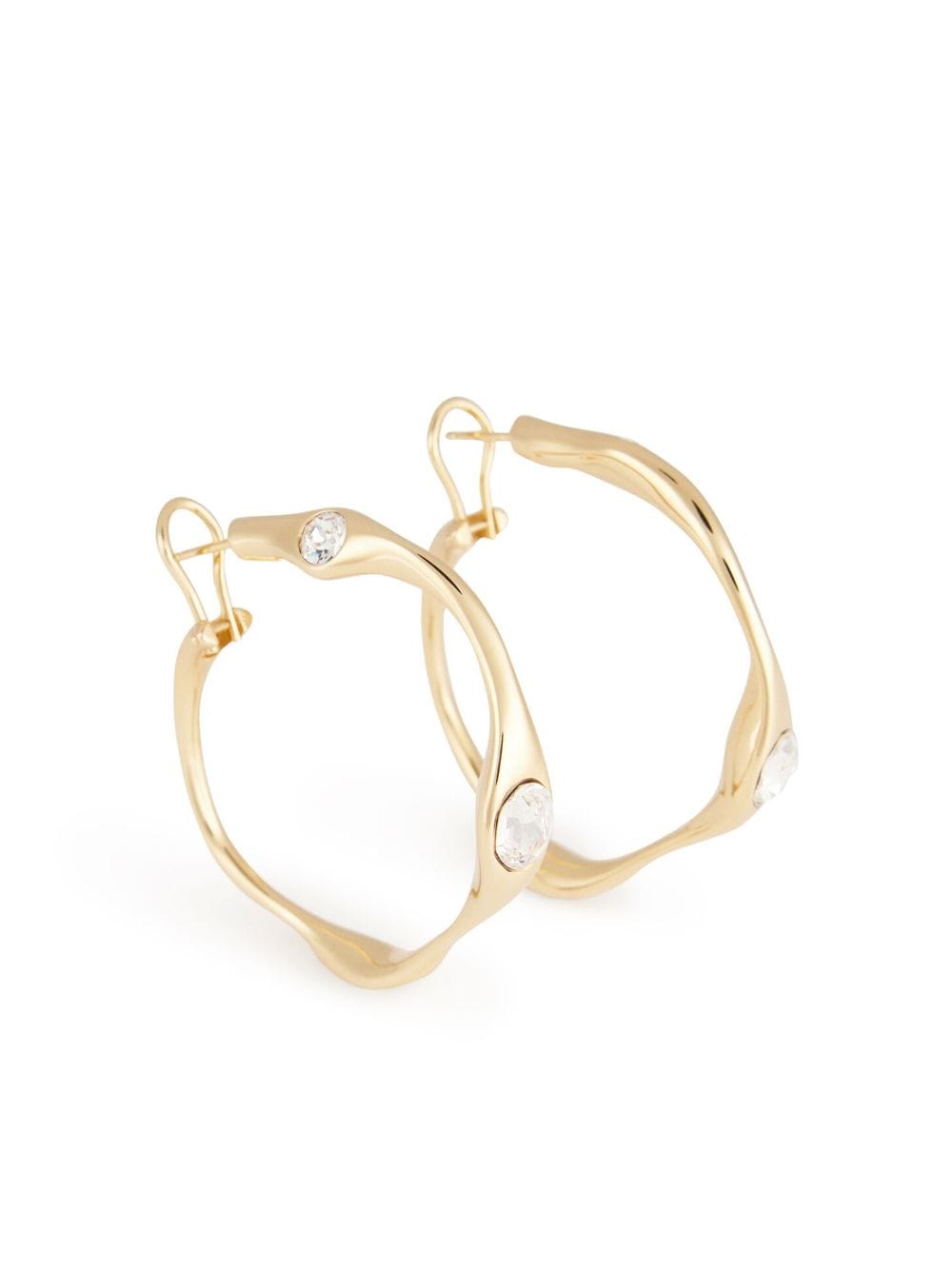 AMI Paris crystal-embellished hammered hoop earrings - Yellow von AMI Paris