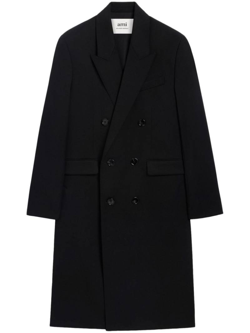 AMI Paris double-breasted virgin wool coat - Black von AMI Paris