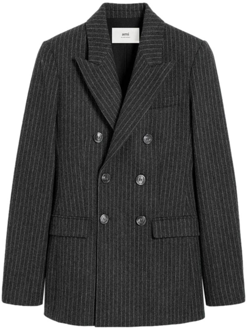 AMI Paris double breasted wool coat - Grey von AMI Paris