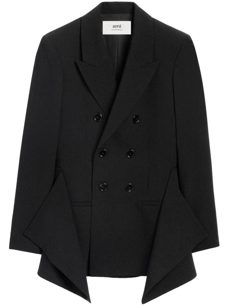 AMI Paris draped-panel virgin wool blazer - Black von AMI Paris