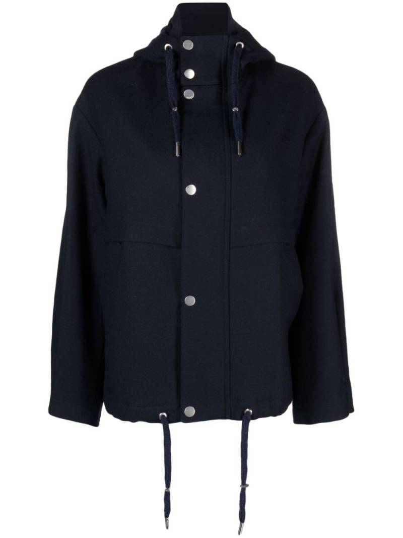 AMI Paris drawstring-hood virgin wool jacket - Blue von AMI Paris