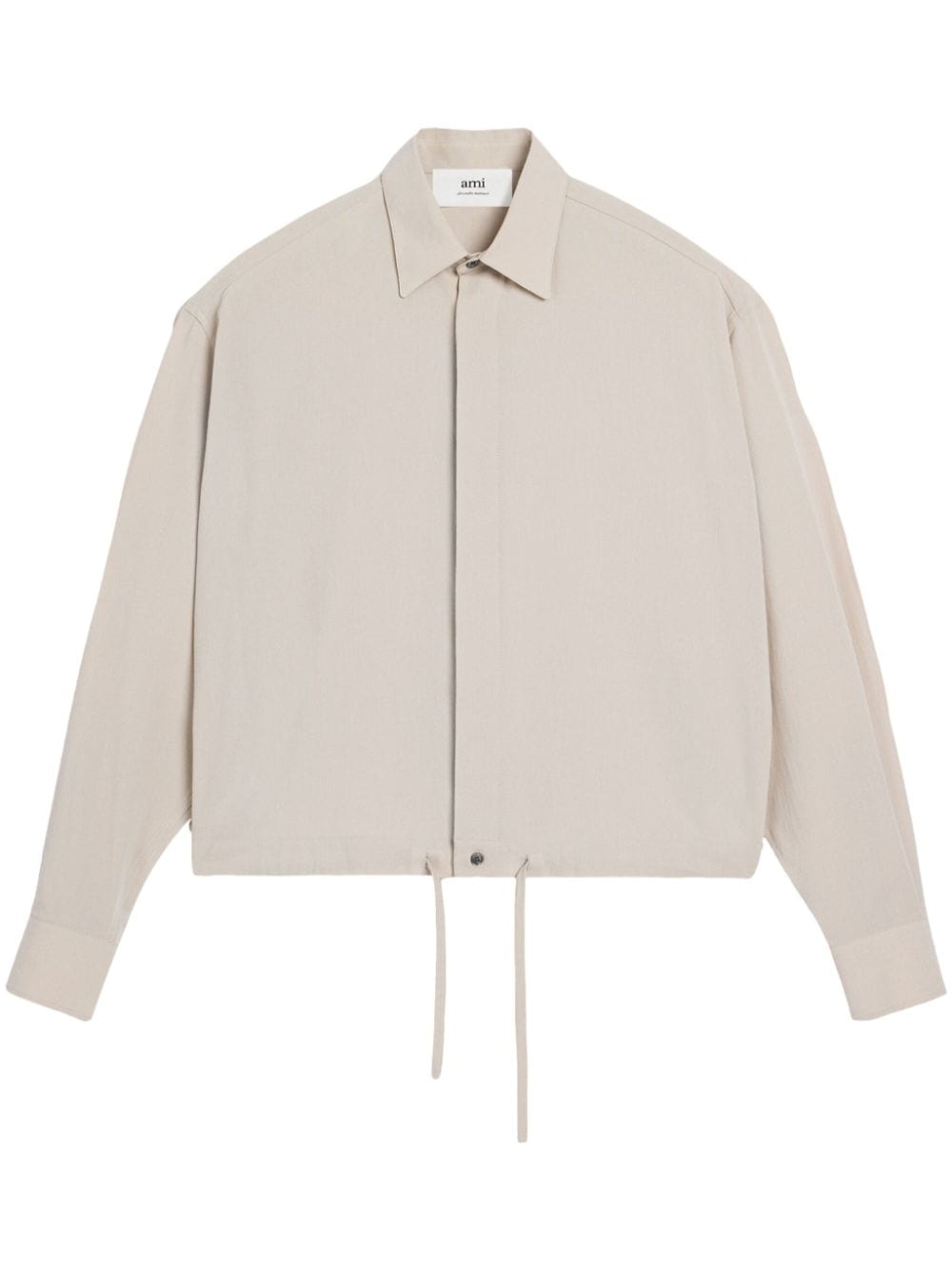 AMI Paris drawstring-waist cotton shirt - Neutrals von AMI Paris