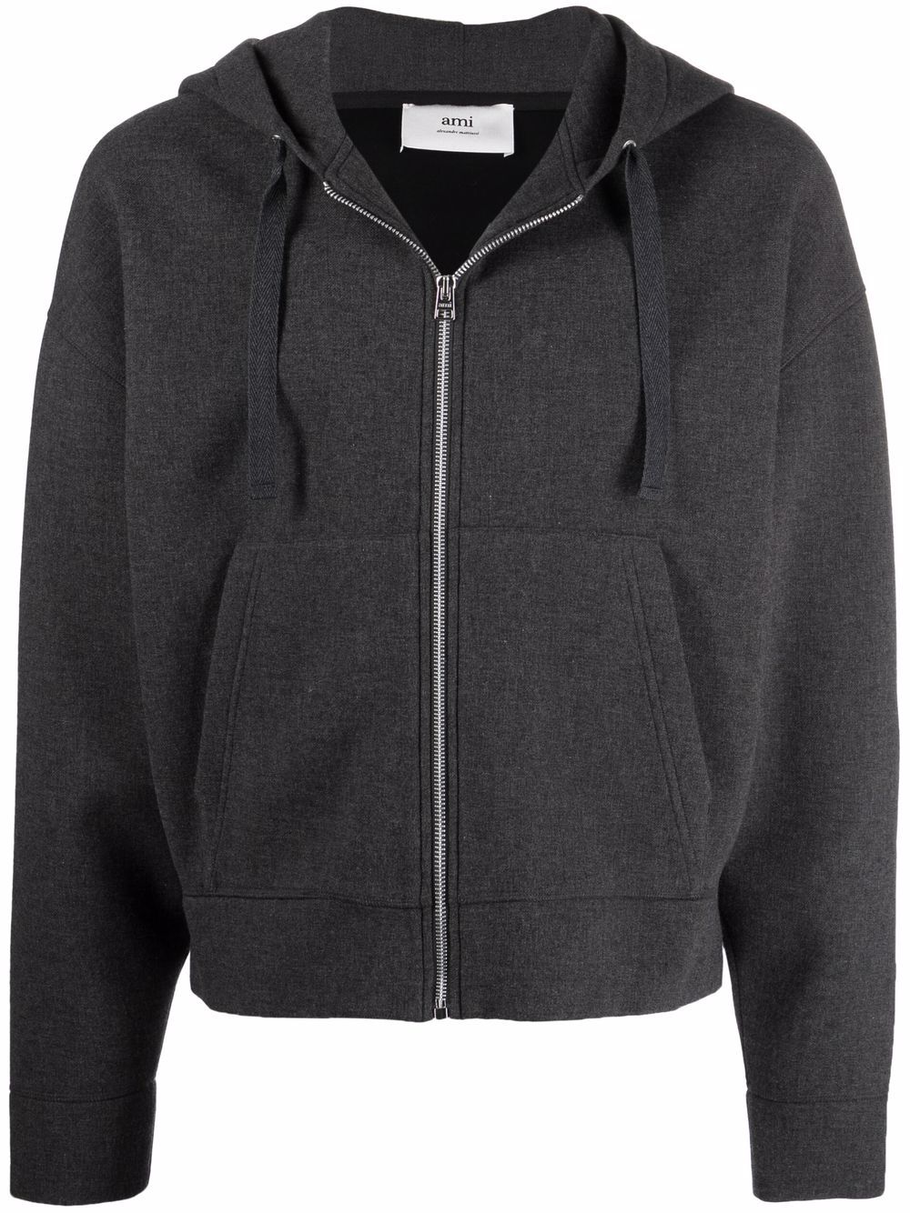 AMI Paris drop-shoulder zip-fastening hoodie - Grey von AMI Paris