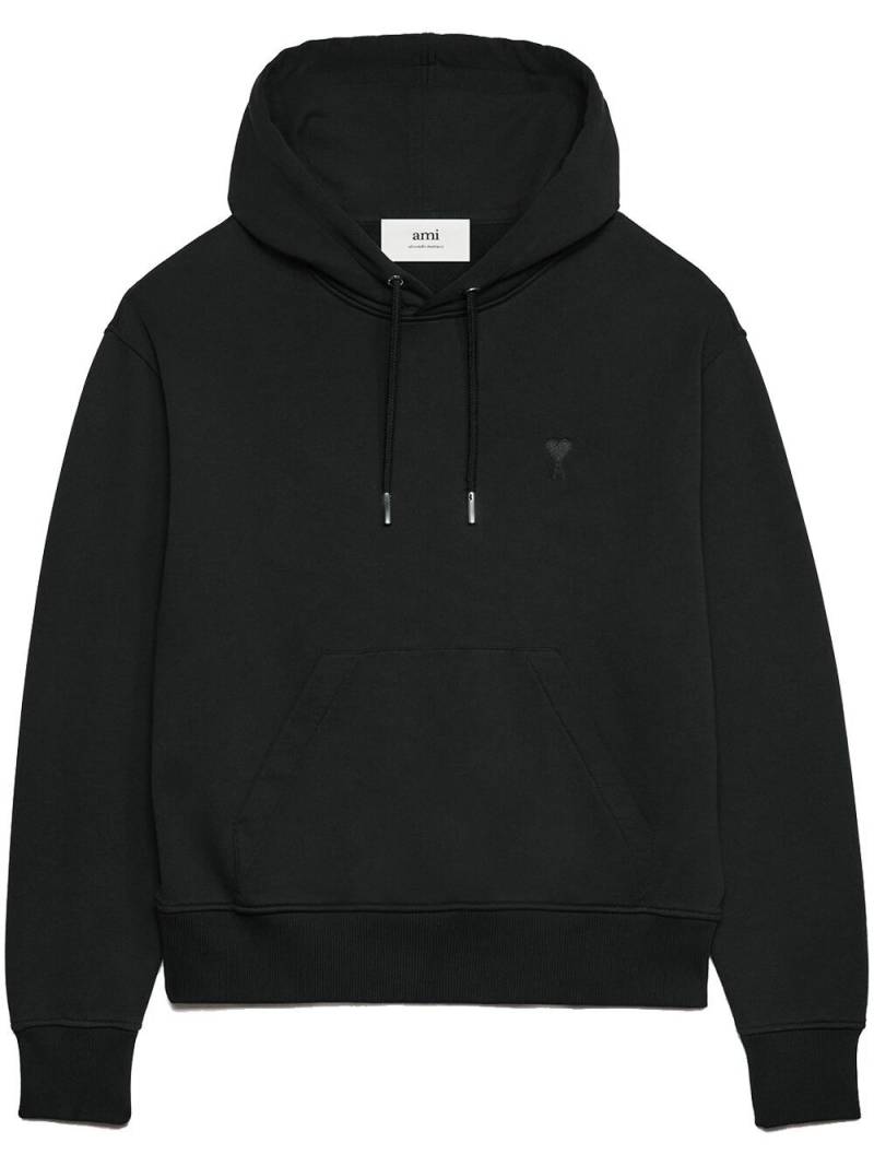 AMI Paris embroidered cotton hoodie - Black von AMI Paris