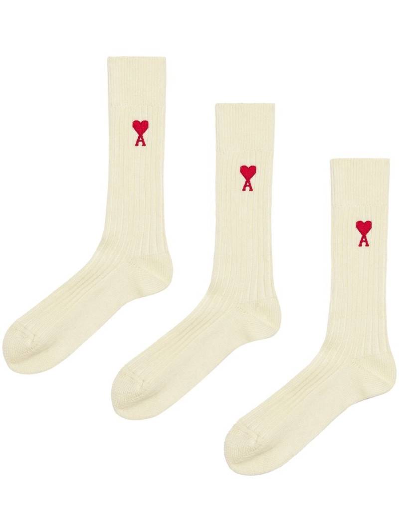 AMI Paris embroidered-logo ankle socks - White von AMI Paris