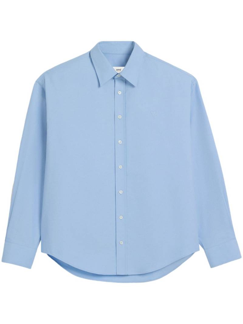 AMI Paris embroidered-logo cotton shirt - Blue von AMI Paris