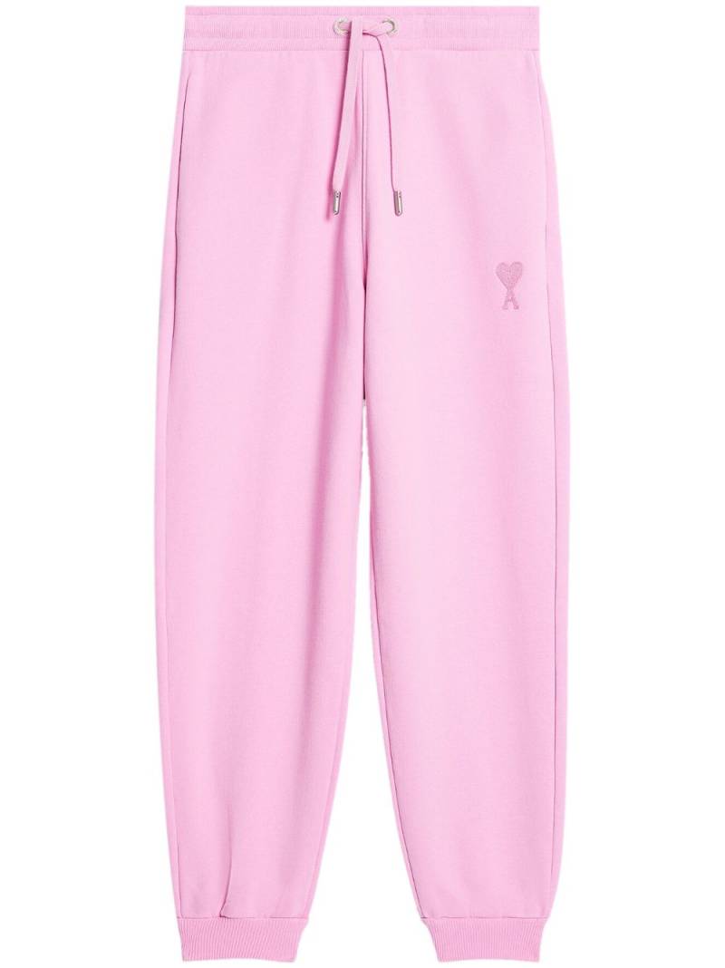 AMI Paris embroidered-logo cotton track pants - Pink von AMI Paris