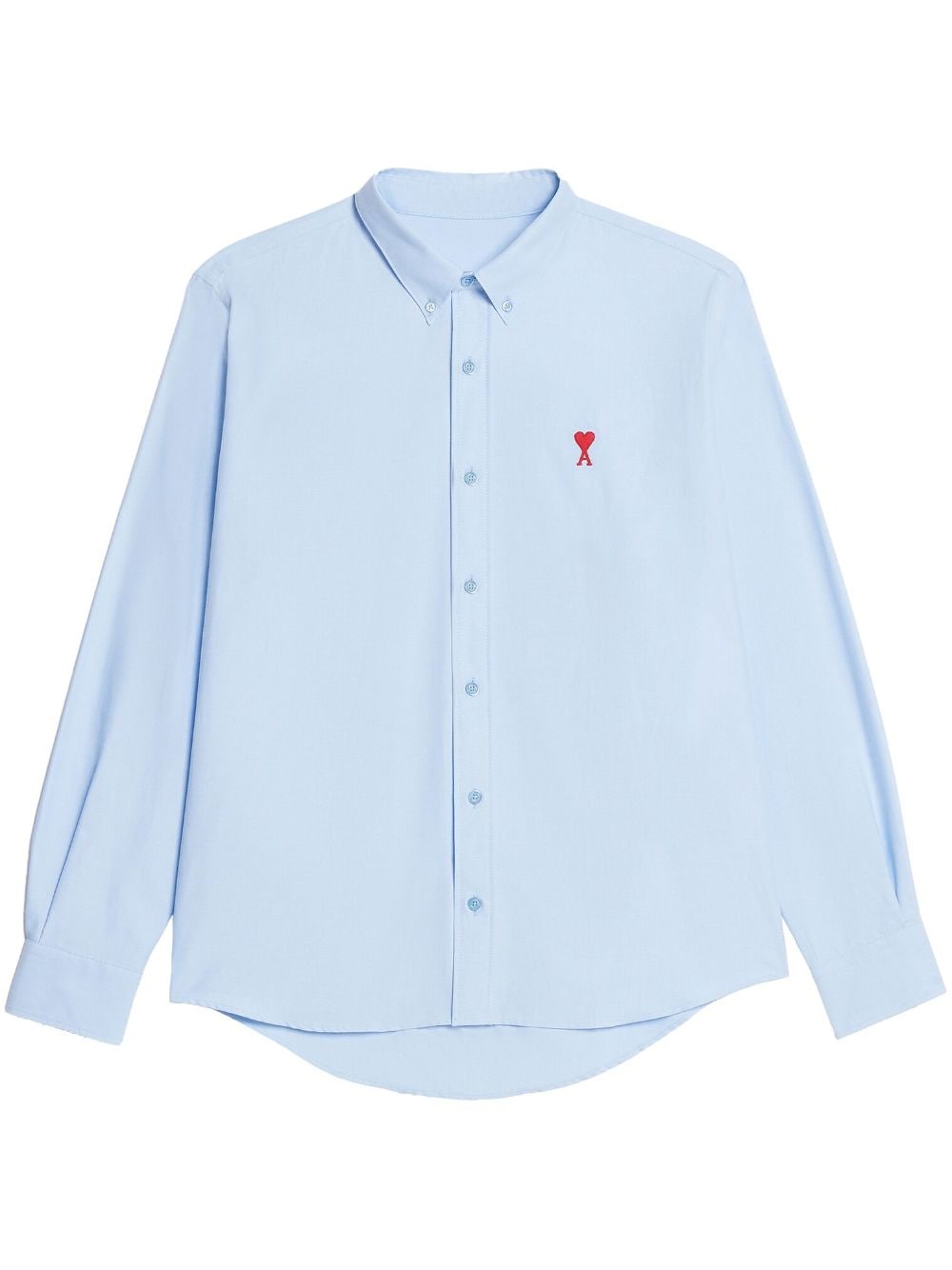 AMI Paris embroidered-logo poplin shirt - Blue von AMI Paris