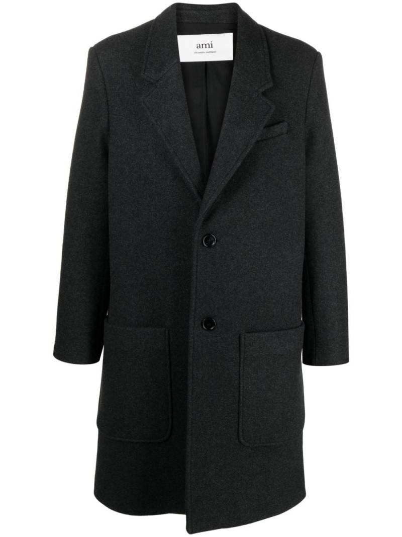 AMI Paris felted single-breasted wool coat - Grey von AMI Paris