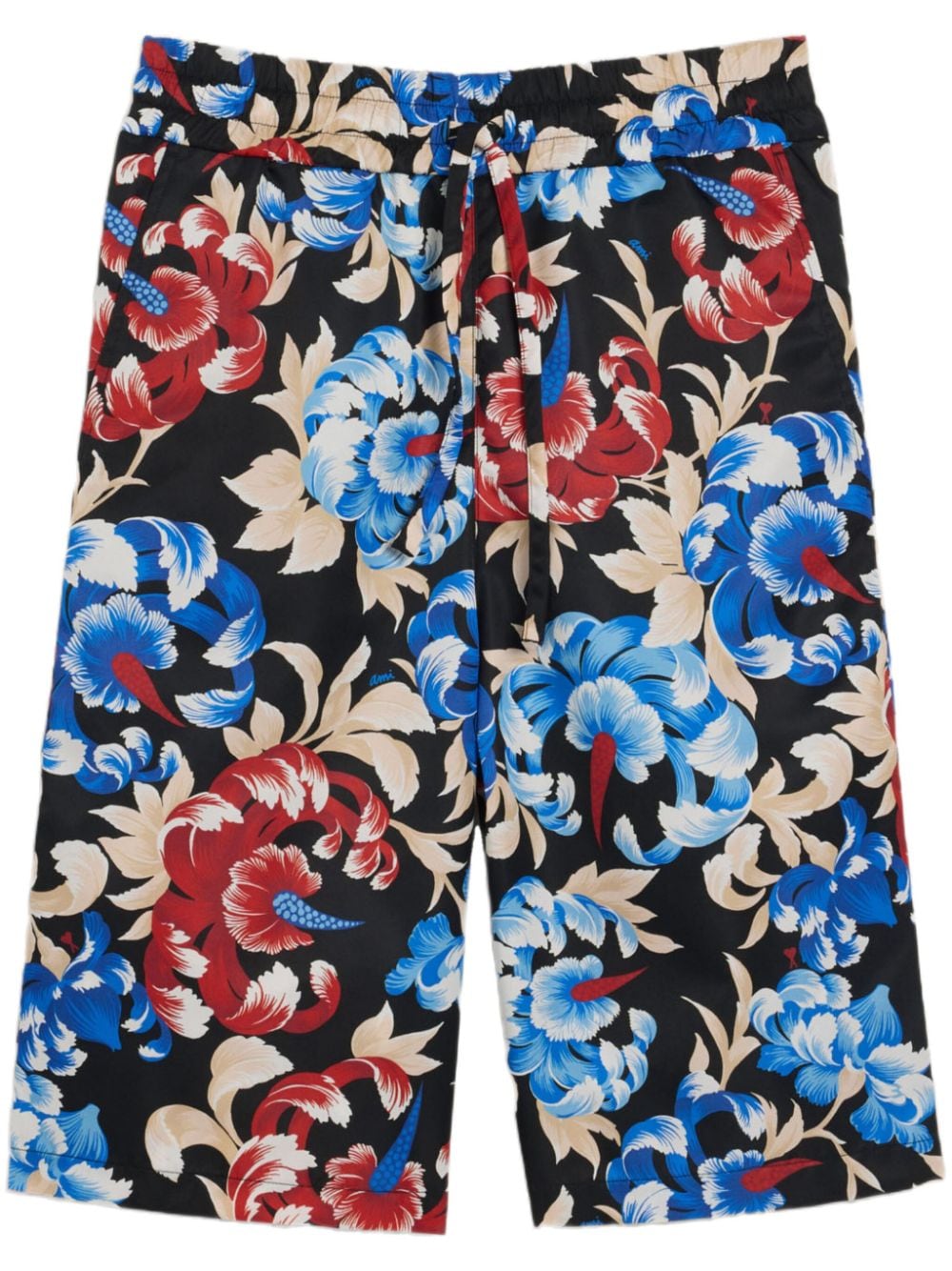 AMI Paris floral-print elasticated-waist shorts - Black von AMI Paris