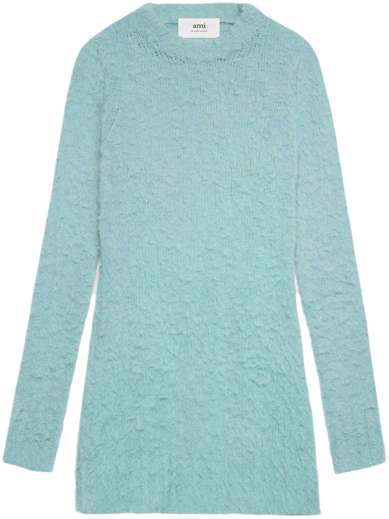 AMI Paris fluffy-knit long-sleeve minidress - Blue von AMI Paris