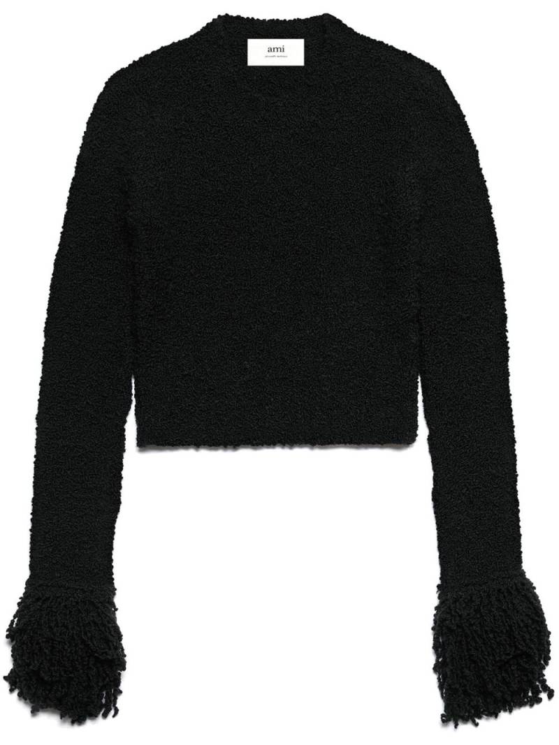 AMI Paris fringed-trim cropped jumper - Black von AMI Paris