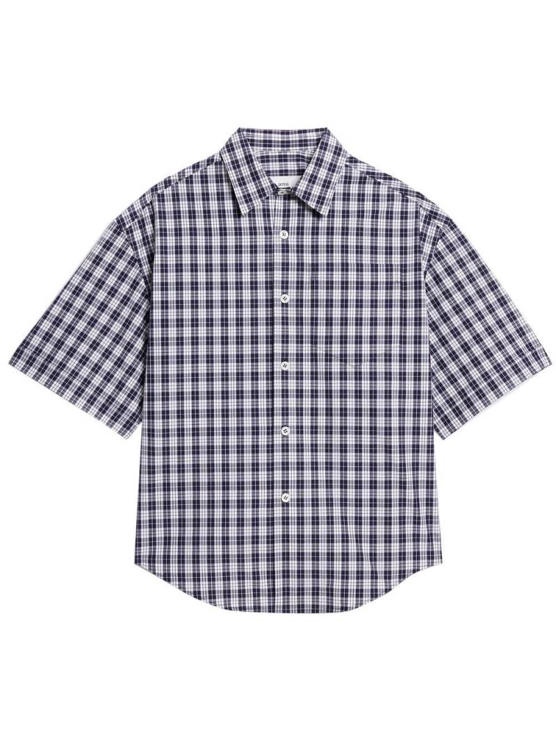 AMI Paris gingham-pattern short-sleeved shirt - Blue von AMI Paris