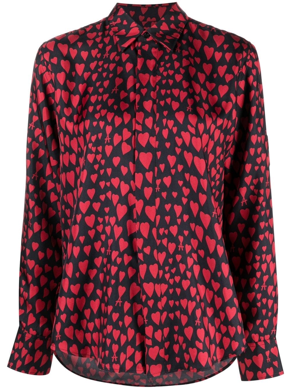 AMI Paris heart pattern button-up shirt - Red von AMI Paris