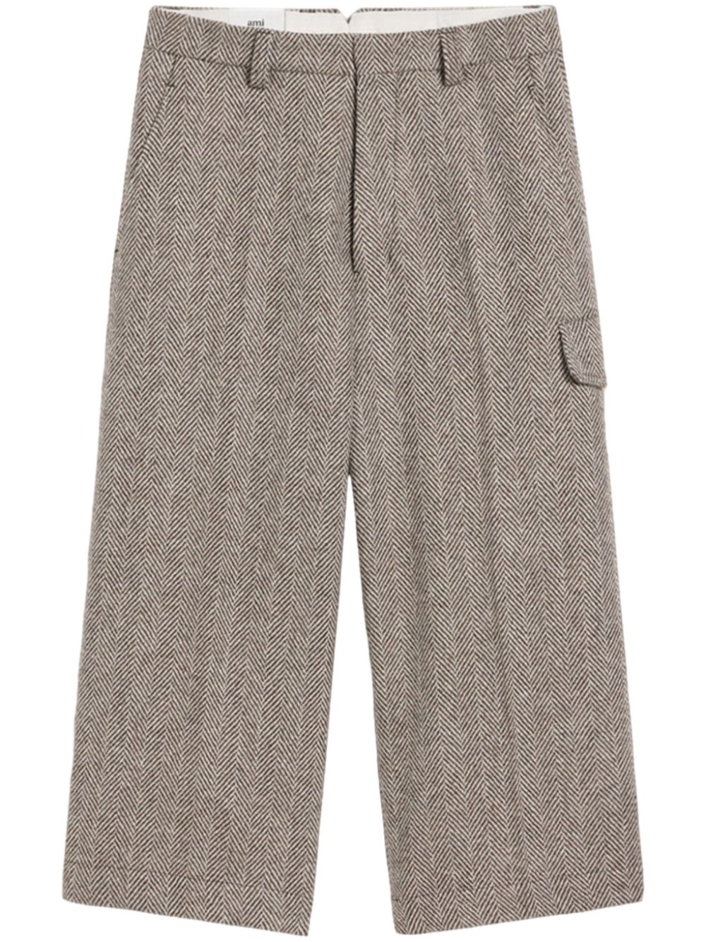 AMI Paris herringbone cropped trousers - Neutrals von AMI Paris