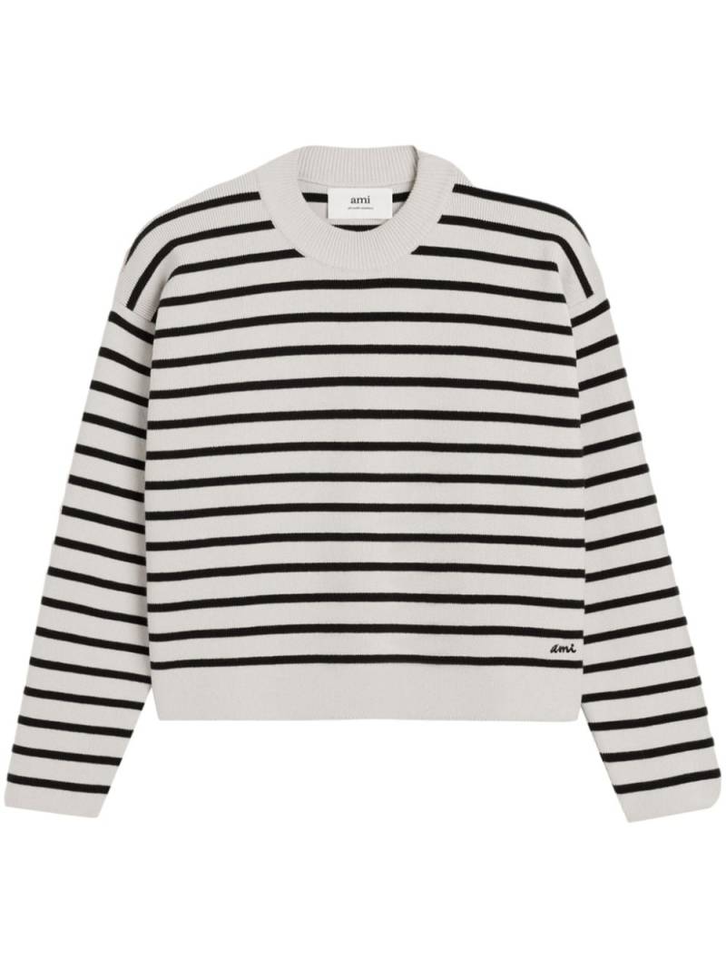 AMI Paris horizontal-stripe jumper - White von AMI Paris