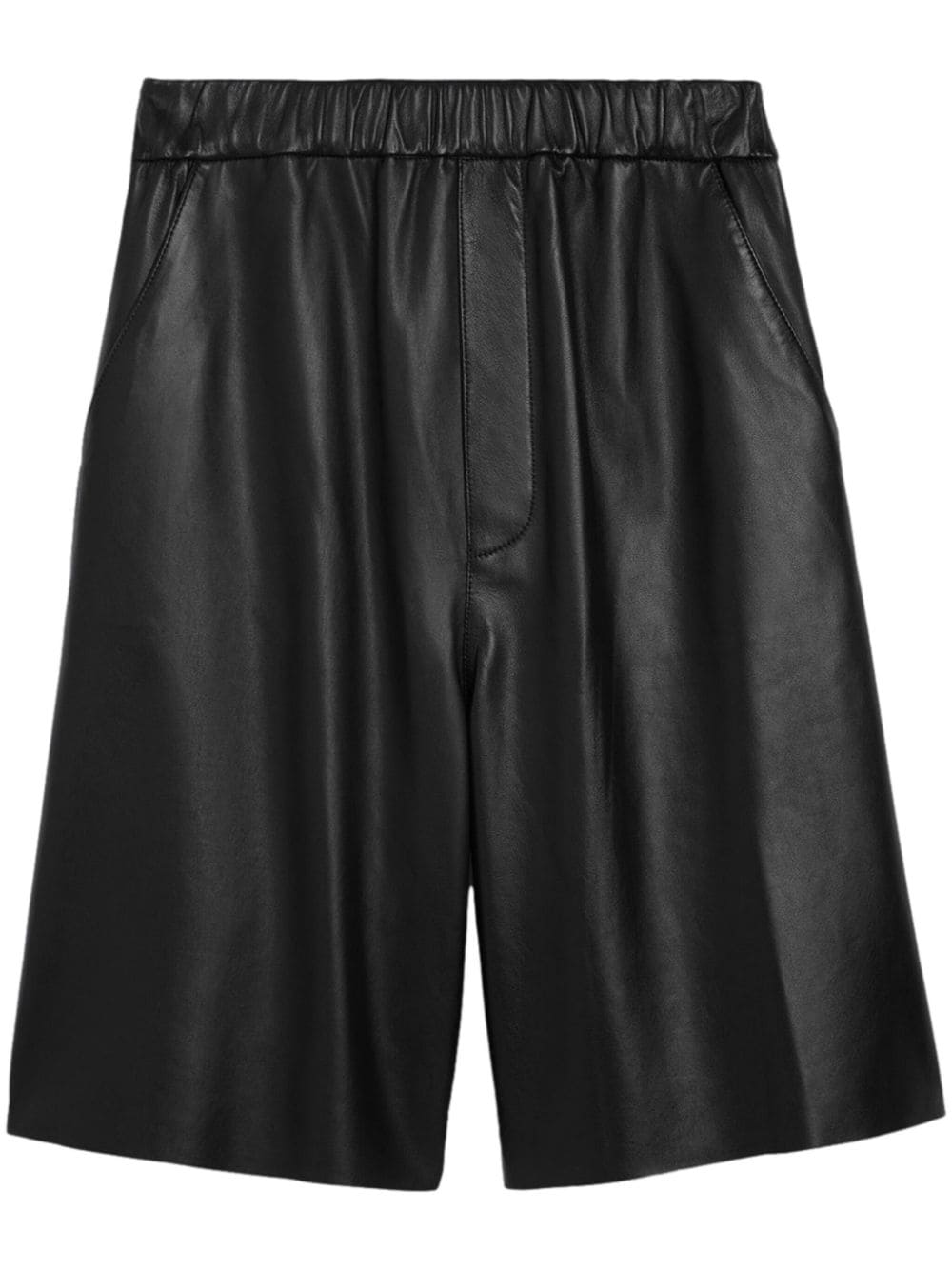 AMI Paris knee-length leather shorts - Black von AMI Paris