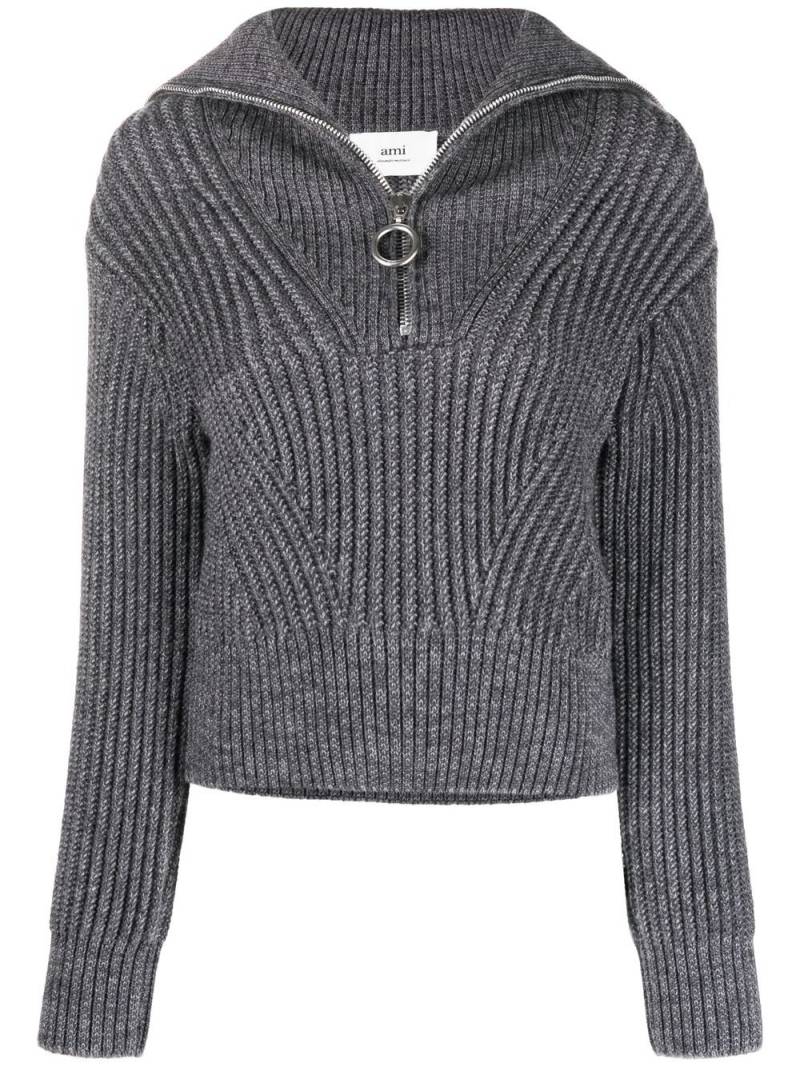 AMI Paris knitted virgin wool jumper - Grey von AMI Paris