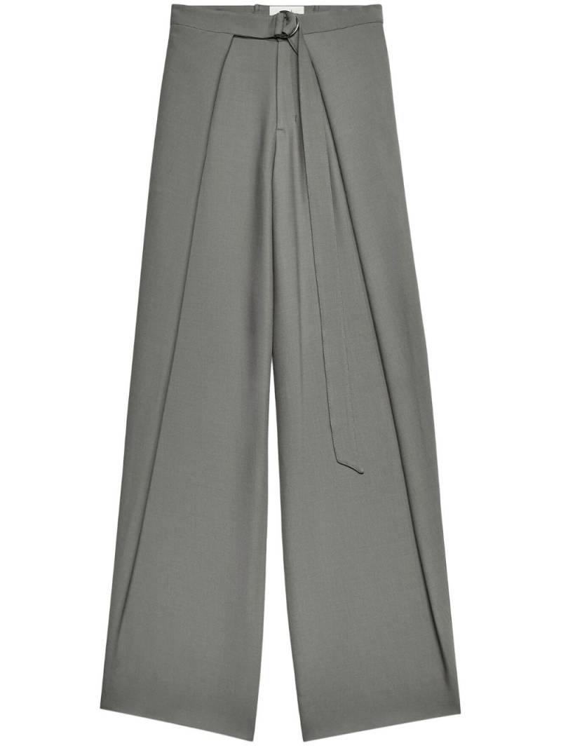 AMI Paris layered wide-leg belted trousers - Grey von AMI Paris