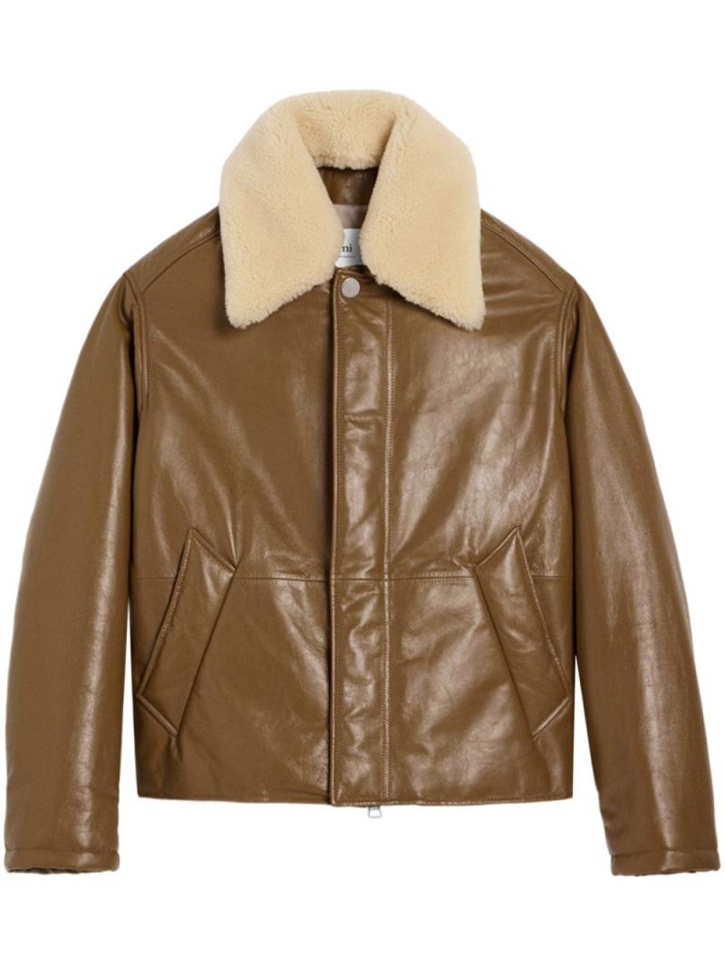 AMI Paris leather jacket - Neutrals von AMI Paris