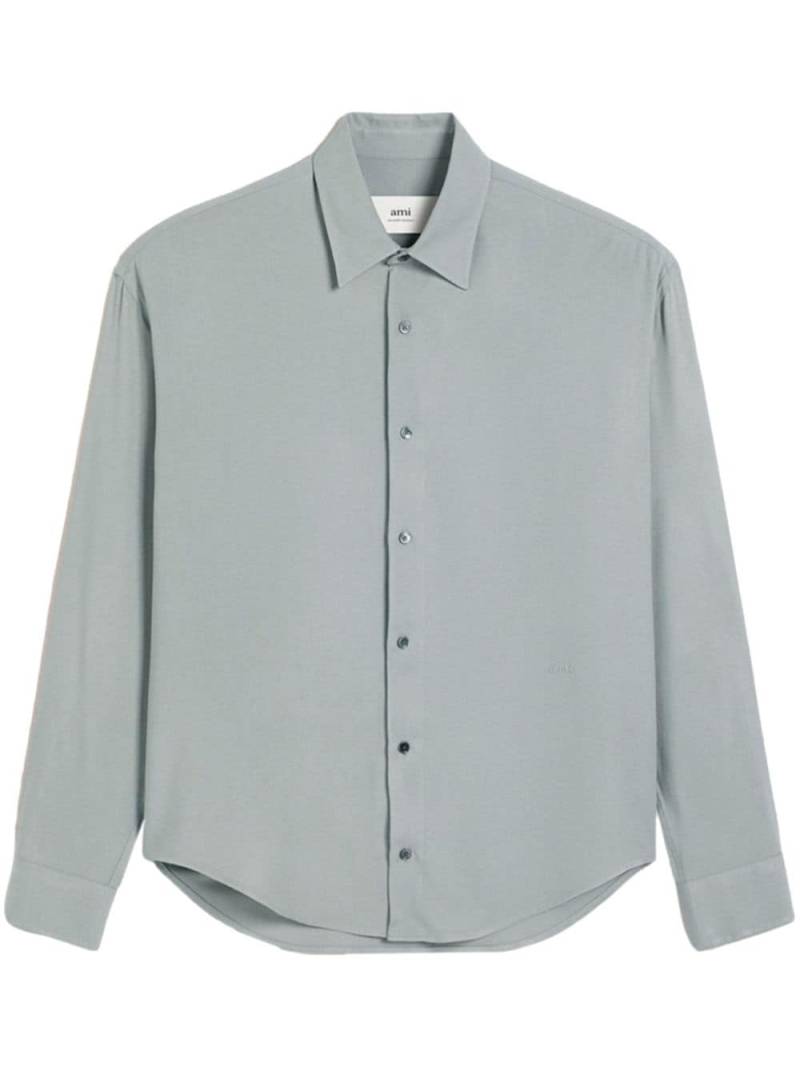 AMI Paris logo-embroidered buttoned shirt - Blue von AMI Paris