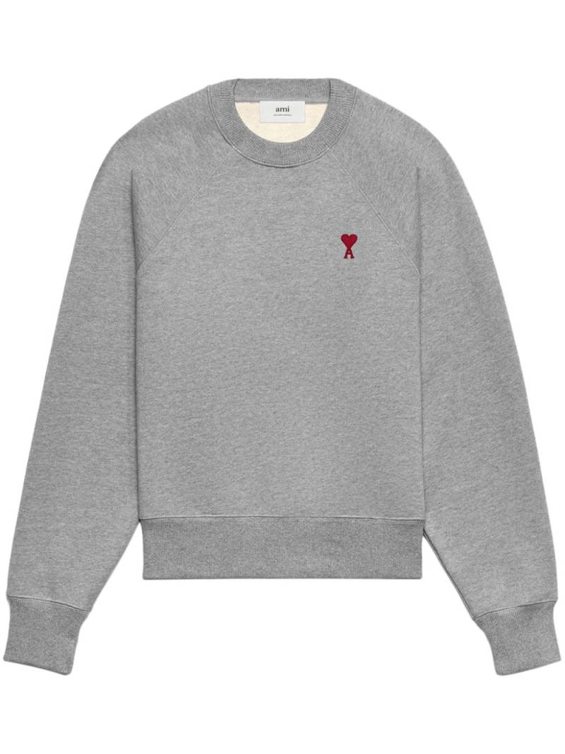 AMI Paris logo-embroidered organic-cotton sweatshirt - Grey von AMI Paris