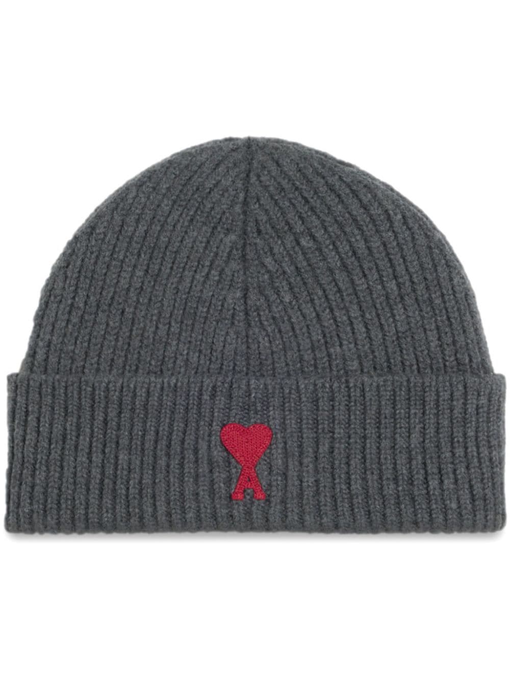 AMI Paris logo-embroidered wool beanie - Grey von AMI Paris