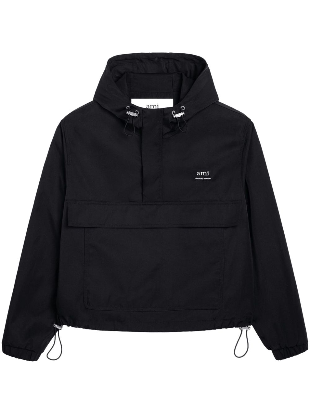 AMI Paris logo-lettering hooded jacket - Black von AMI Paris