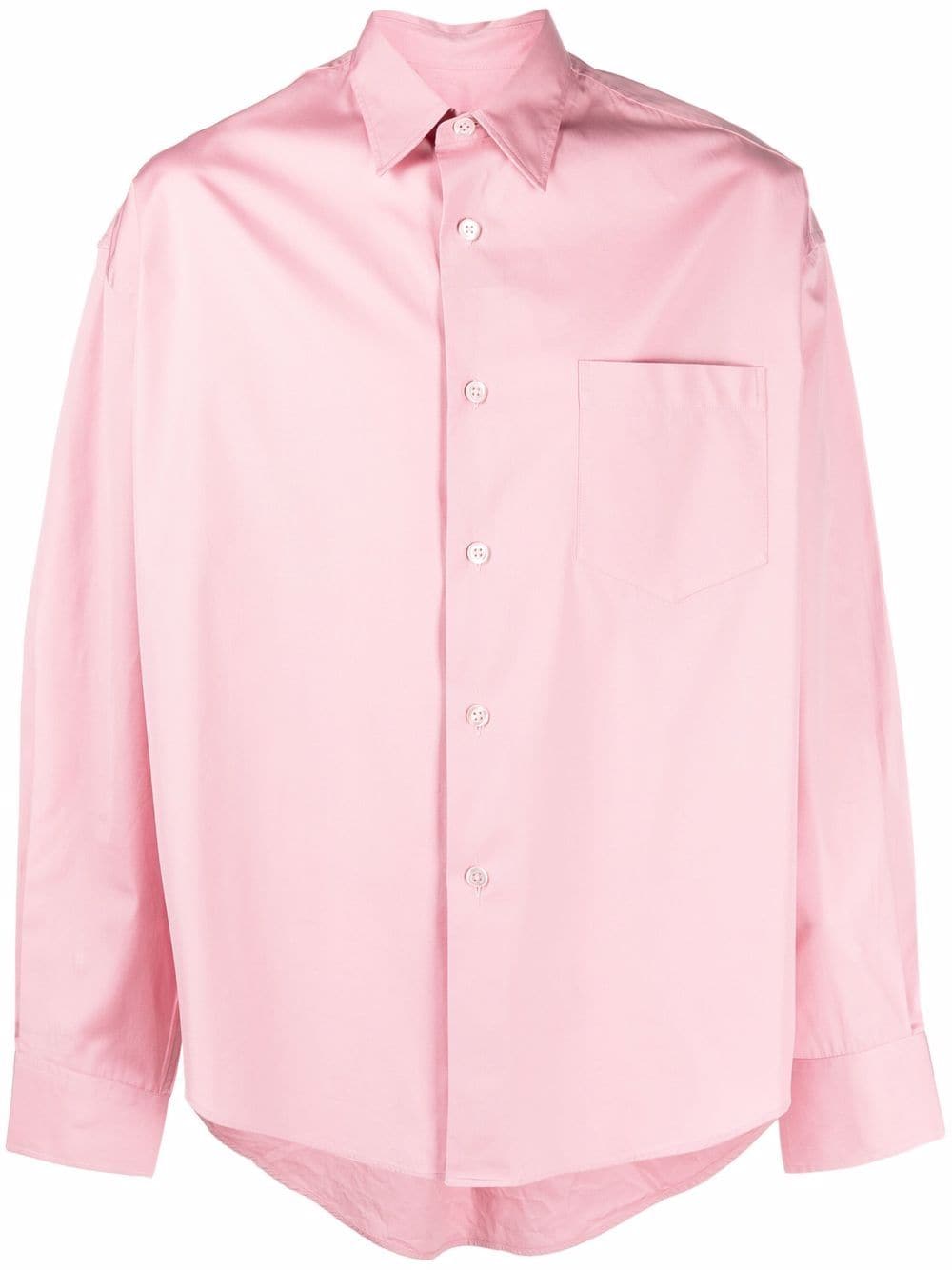 AMI Paris logo-patch cotton shirt - Pink von AMI Paris