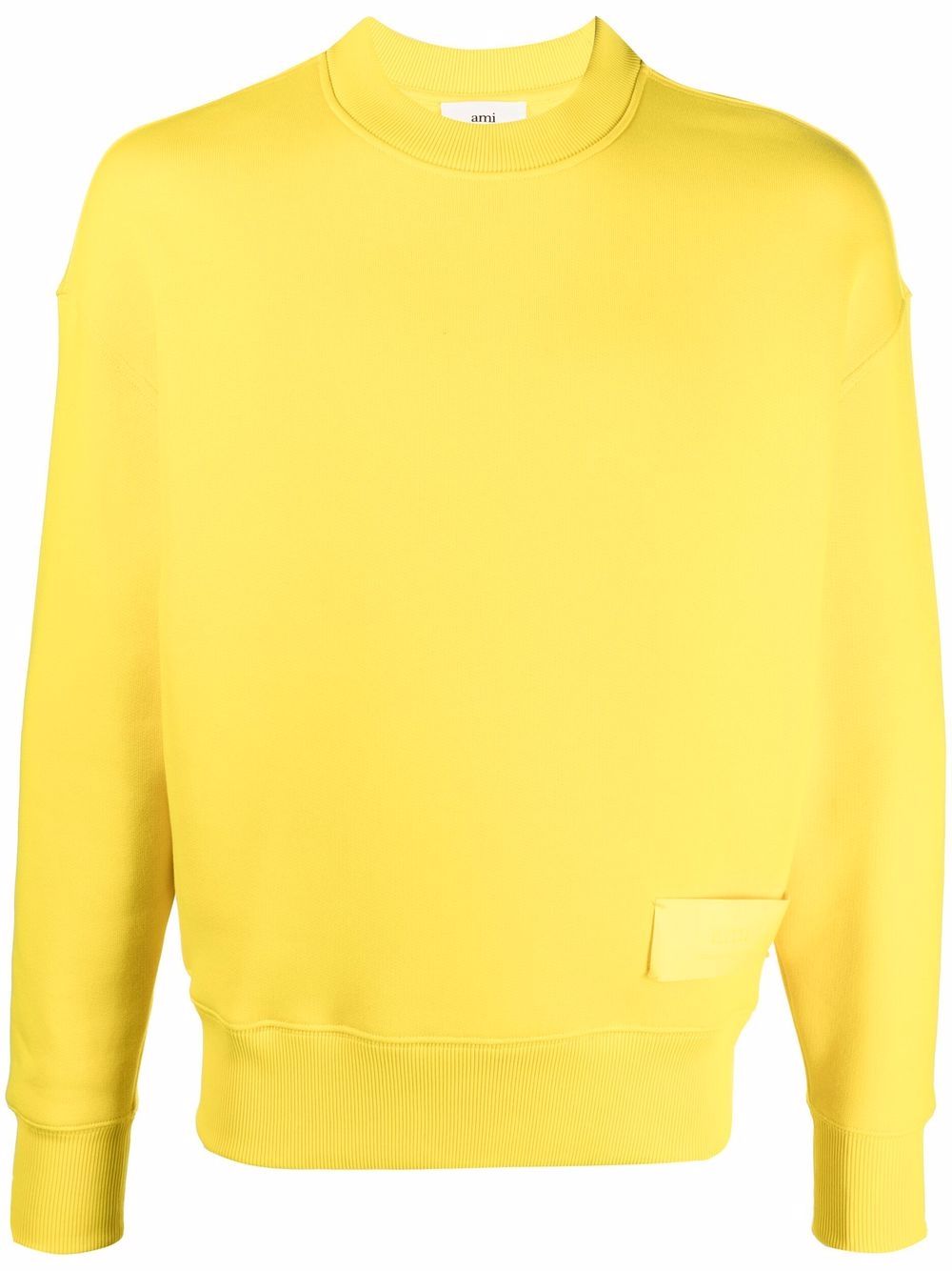 AMI Paris logo-patch crew-neck sweatshirt - Yellow von AMI Paris