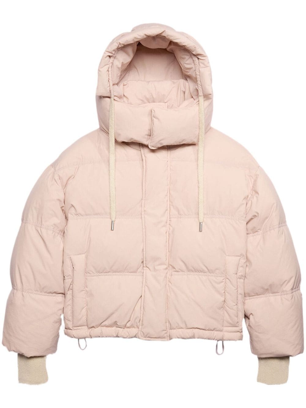 AMI Paris logo-patch padded jacket - Neutrals von AMI Paris