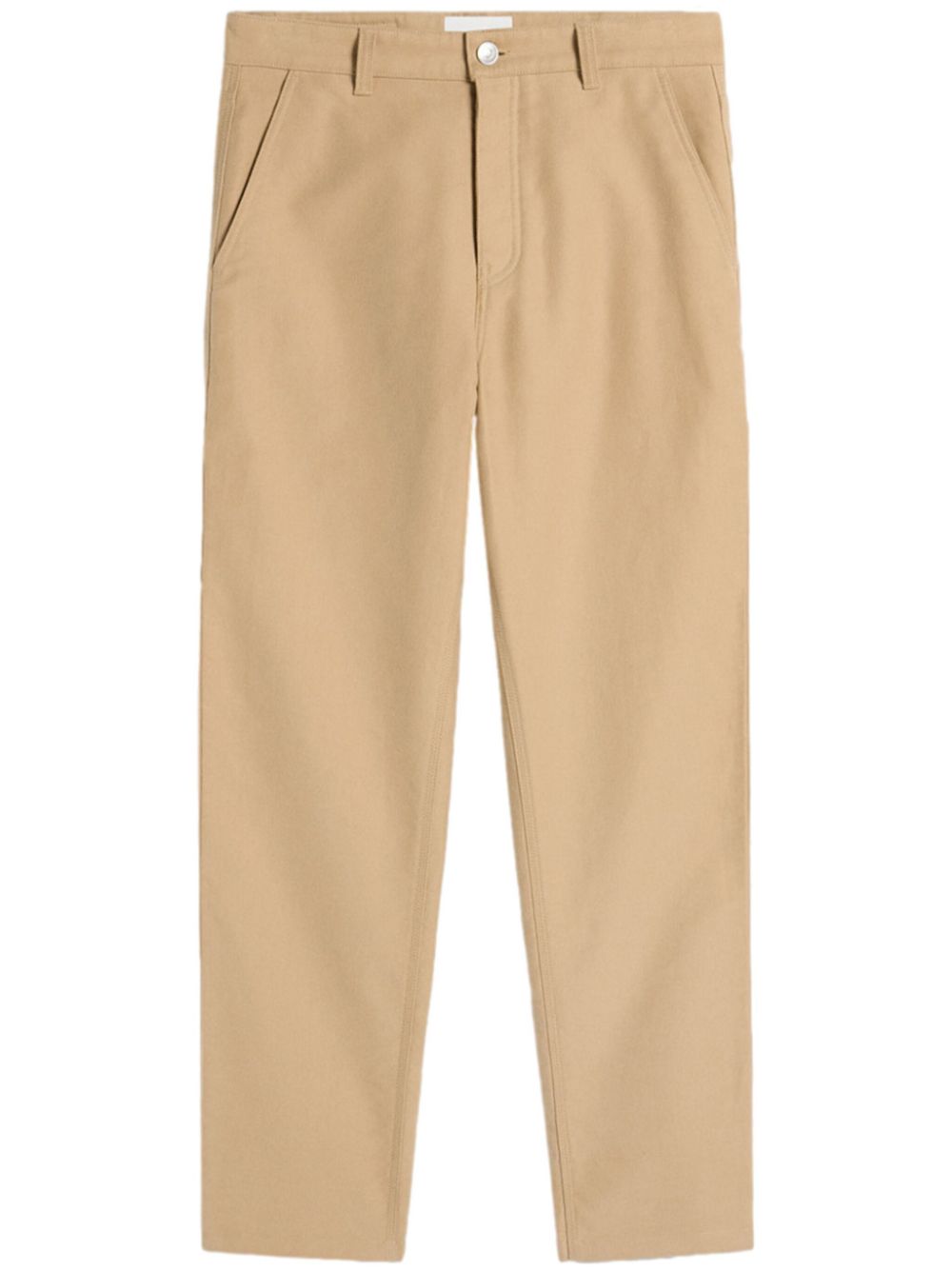 AMI Paris logo-patch straight-leg worker trousers - Neutrals von AMI Paris