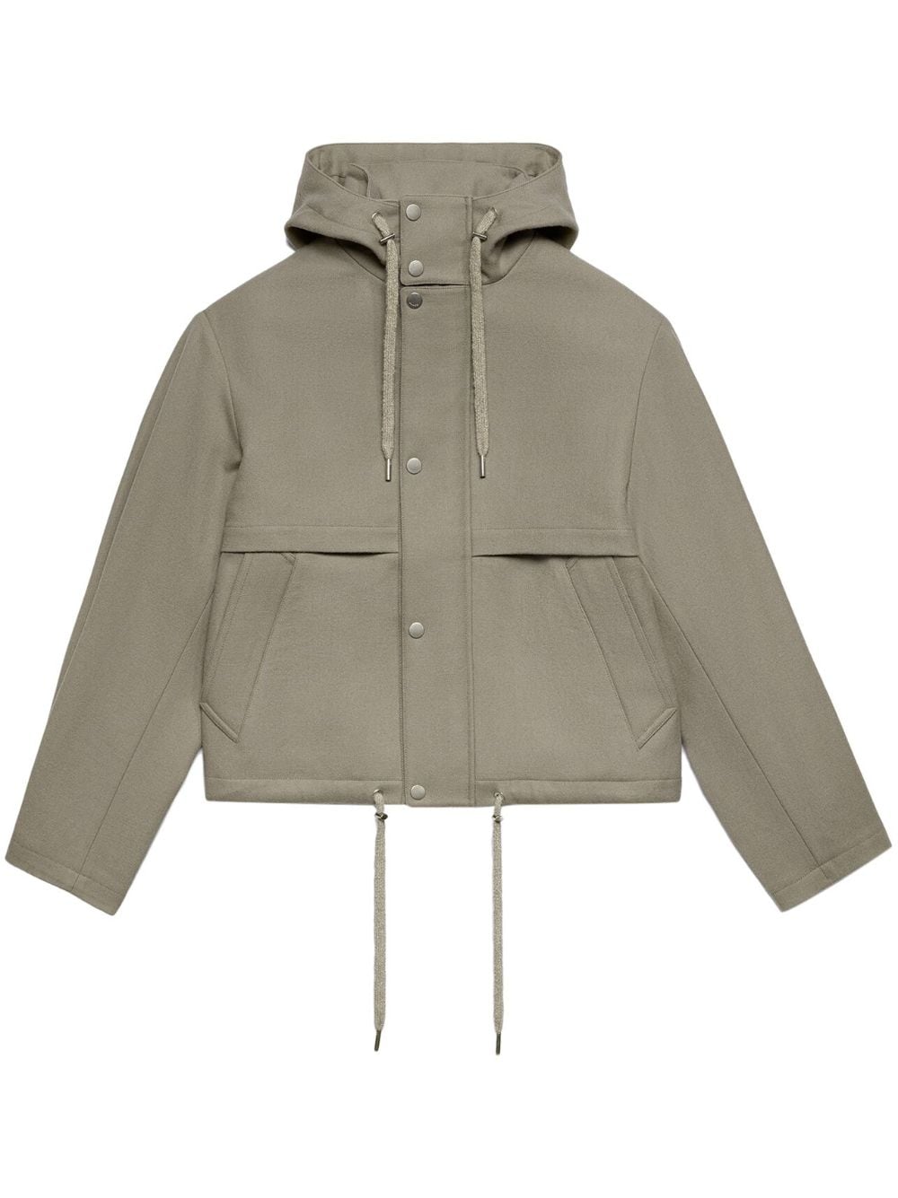 AMI Paris logo-patch wool jacket - Neutrals von AMI Paris