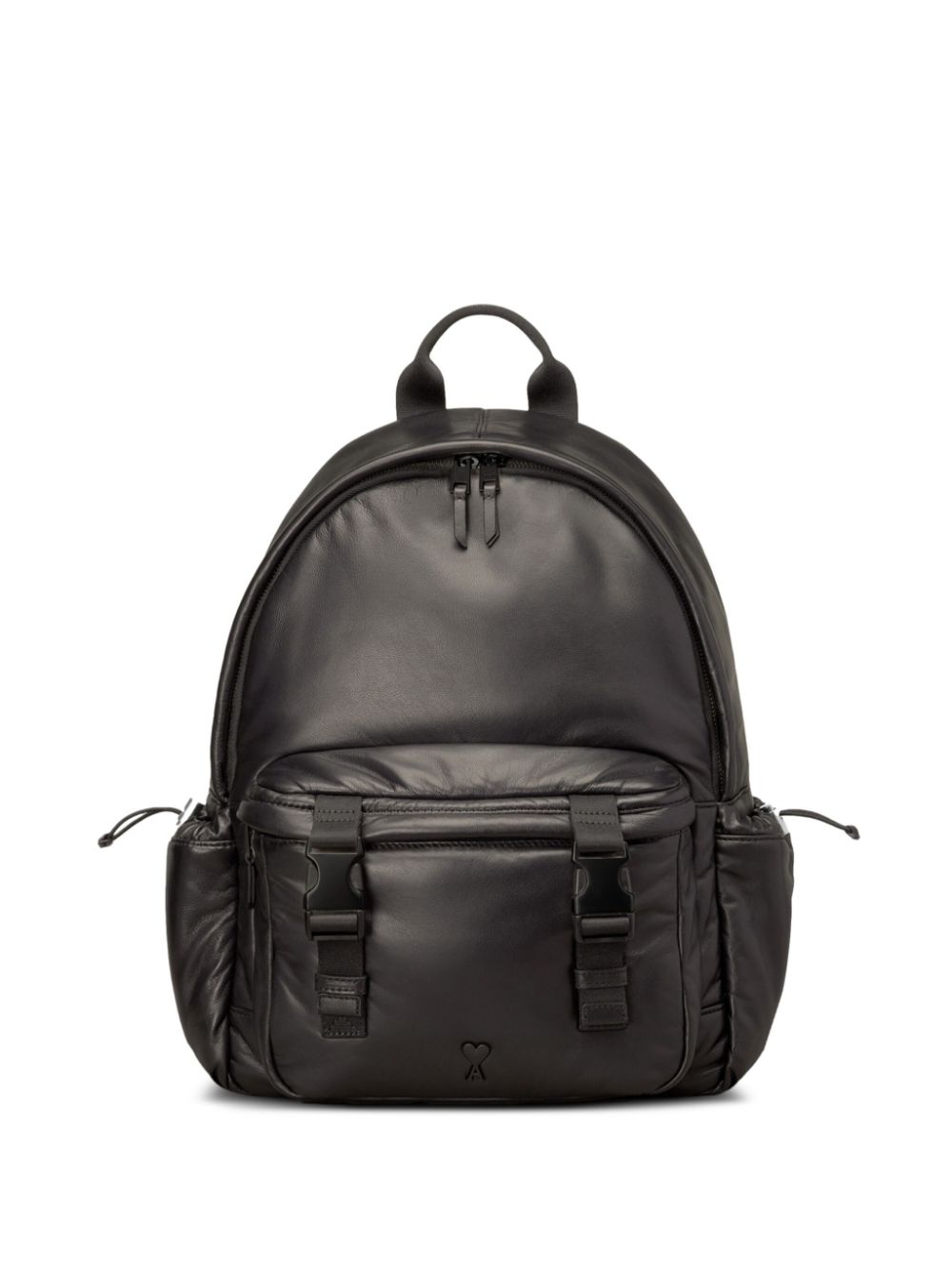 AMI Paris logo-plaque leather backpack - Black von AMI Paris