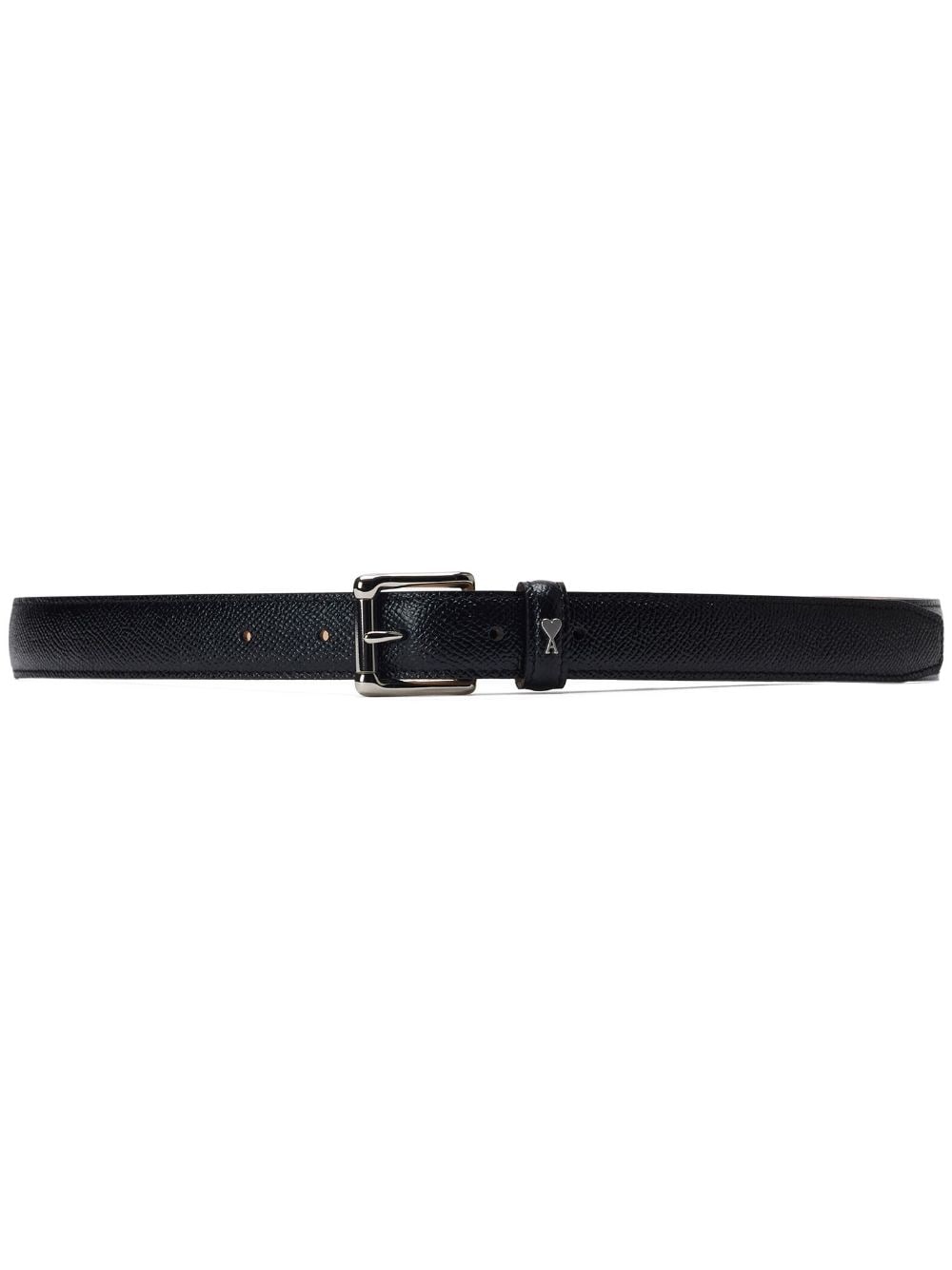 AMI Paris logo-plaque leather belt - Black von AMI Paris