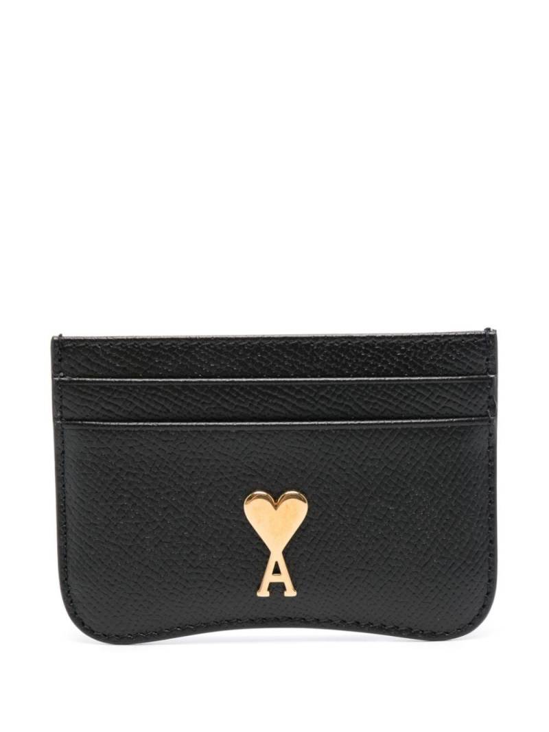 AMI Paris logo-plaque leather card holder - Black von AMI Paris