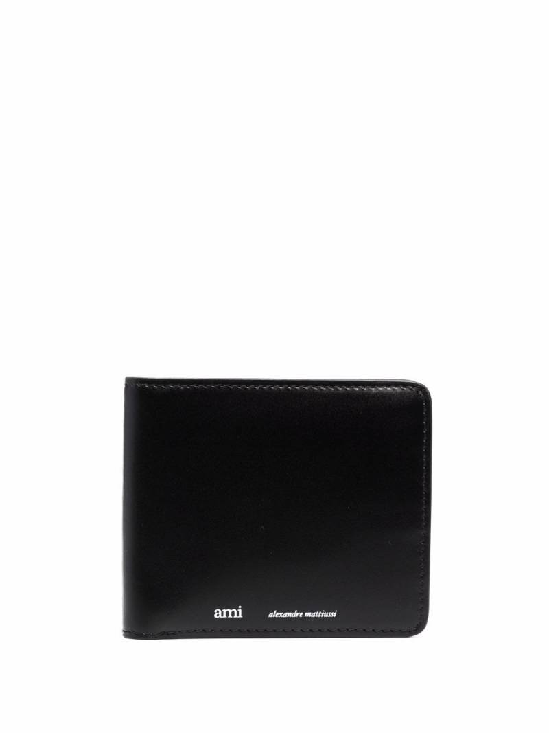 AMI Paris logo-print leather cardholder - Black von AMI Paris