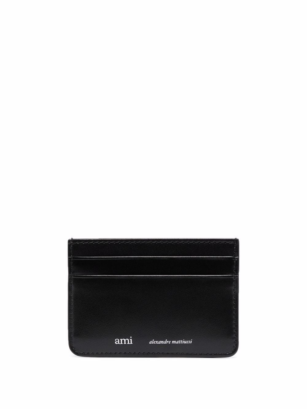 AMI Paris logo-print leather cardholder - Black von AMI Paris