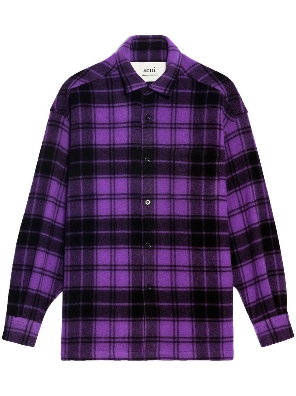 AMI Paris logo-print plaid-patterned shirt - Purple von AMI Paris