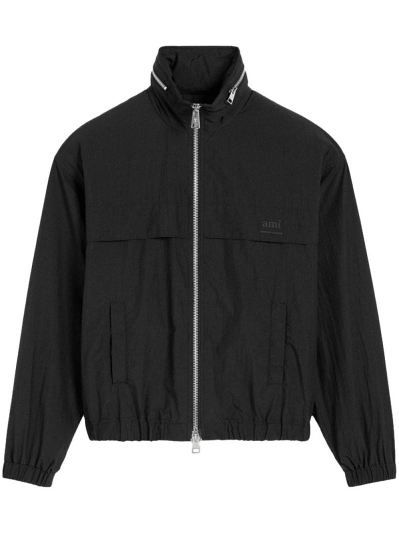 AMI Paris logo-print zip-up windbreaker - Black von AMI Paris