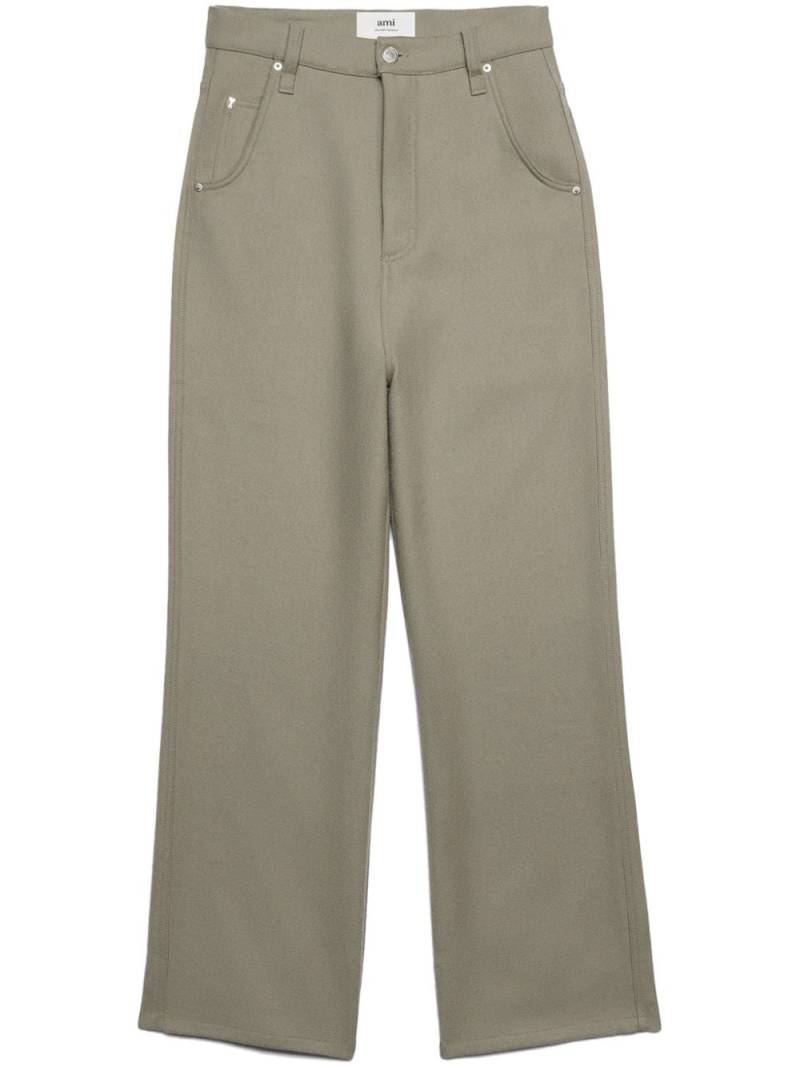 AMI Paris loose-fit wool trousers - Green von AMI Paris